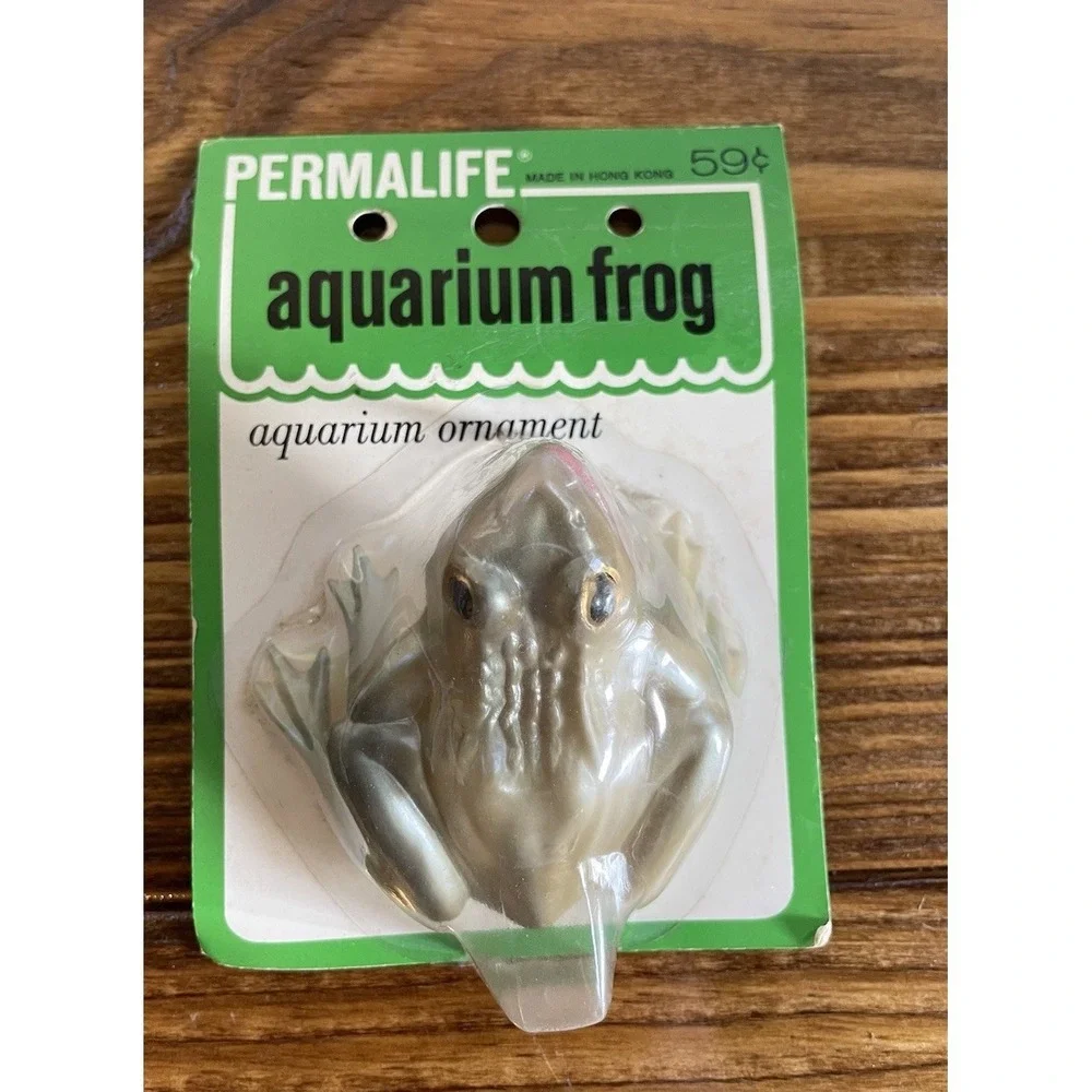 Vintage Permalife Aquarium Frog Aquatic Fish Tank Accessory Ornament